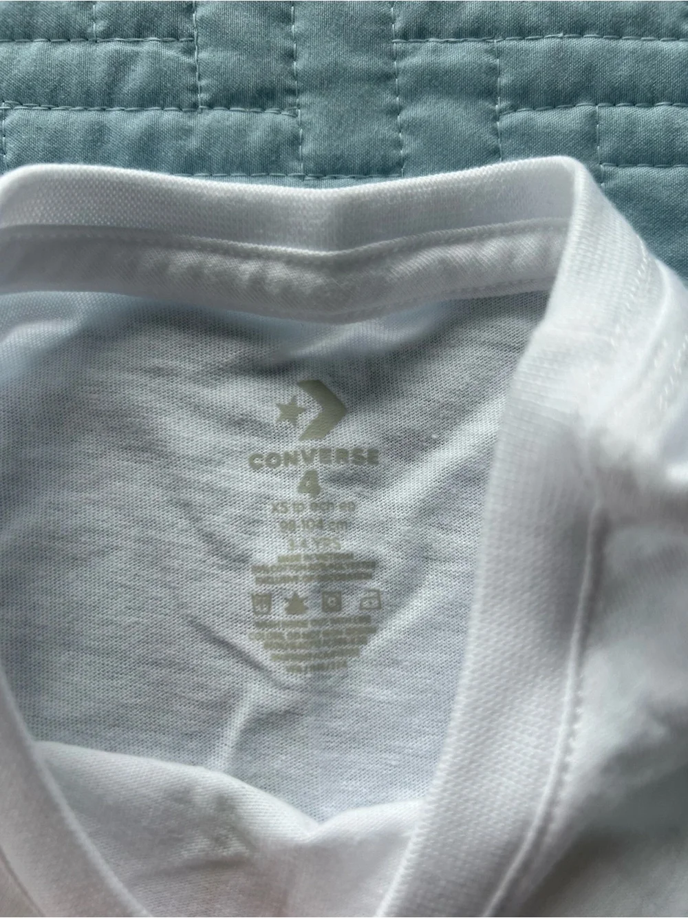 Converse All-Star White Rainbow Logo Tee & Gray Shorts Set Girls size 4